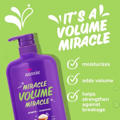 Aussie Paraben-Free Miracle Volume Shampoo with Plum & Bamboo For Fine Hair - 30.4 fl oz