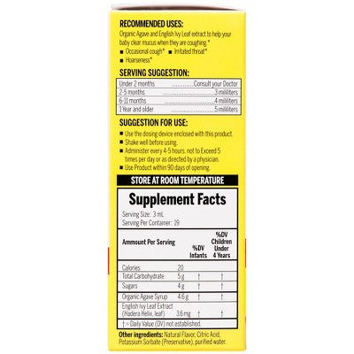 Resfriol-Ito Baby Cough + Mucus Relief Syrup - 2 fl oz: With Agave Syrup, Cold Treatment, Liquid Form