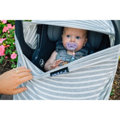 Milk Snob Nursing Cover/Baby Car Seat Canopy - Heather Stripe