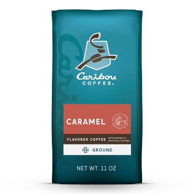Caribou Caramel Hideaway Medium Roast Ground Coffee - 11oz: Rainforest Alliance Certified, Arabica Beans