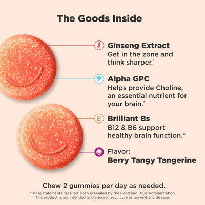 OLLY Laser Focus Gummies - Berry Tangy Tangerine - 36ct