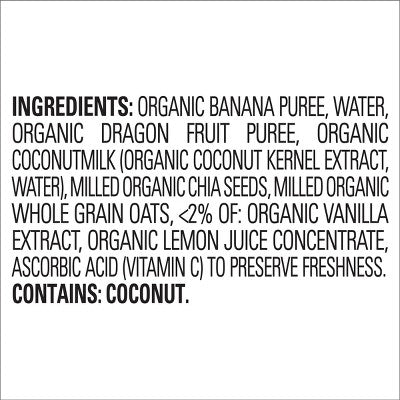 Happy Tot Super Morning Dairy-Free Organic Bananas, Dragonfruit, Coconut Milk, Oats & Chia Toddler Pouch - 4oz