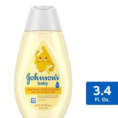 Johnson's Head-To-Toe Gentle Baby Body Wash & Shampoo, Travel Size - 3.4 fl oz