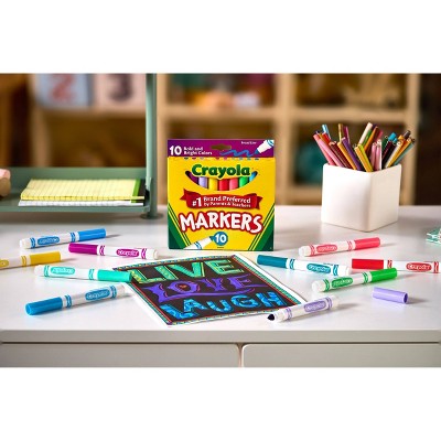 Crayola 10ct Broad Line Markers, Bold and Bright, School Supplies for Kids, Art Classroom Must Haves, Drawing & Coloring Gift, Ages 3+