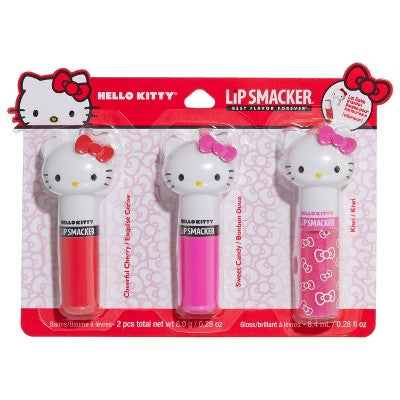 Lip Smacker Hello Kitty Lip Makeup - Lippy Pal - 0.56oz/3pk: Glossy Moisturizing Lip Gloss Set, Sanrio Licensed
