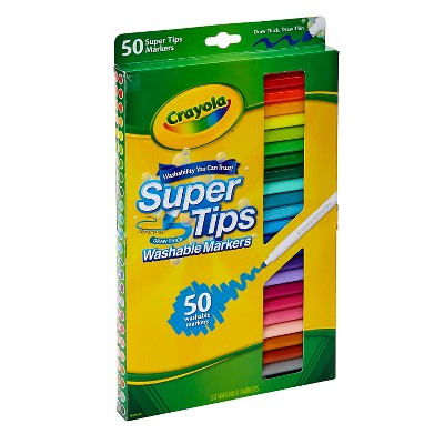 Crayola 50ct Super Tips Washable Markers, Kids School Supplies, Art Classroom Must Haves for Teachers, Journaling and Coloring Gift, Ages 3+
