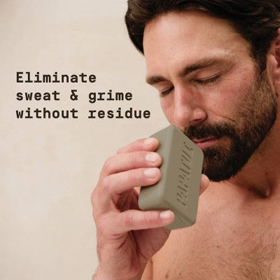 Papatui Men's Sulfate-Free Exfoliating and Hydrating Avocado Oil and Ceramides Bar Soap - Sandalwood Suede - 7oz