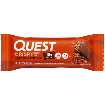 Quest Nutrition Crispy Hero Chocolate Caramel Pecan Whey Protein Bars - 18g Protein - 4ct