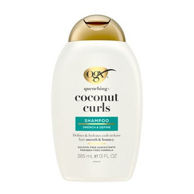 OGX Quenching+ Coconut Curls Shampoo Curly Hair Shampoo with Coconut Oil, Citrus Oil & Honey - 13 fl oz
