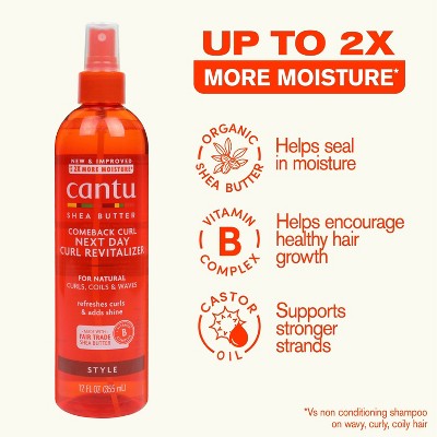 Cantu Shea Butter Comeback Curl Enhancer - 12 fl oz: Paraben-Free, Silicone-Free, For Textured & Frizzy Hair, Spray Form