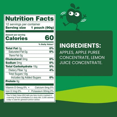 GoGo SqueeZ No Sugar Added Applesauce and Fruit Puree Apple Apple - 3.2oz/12ct