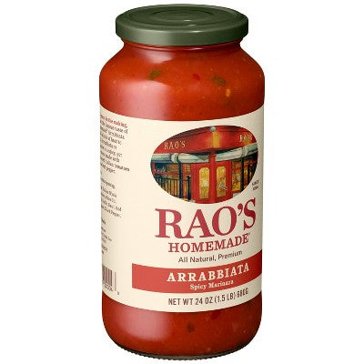 Rao's Homemade Arrabbiata Sauce Spicy Tomato Sauce & Pasta Sauce Premium Quality All Natural Keto Friendly & Carb Conscious - 24 oz