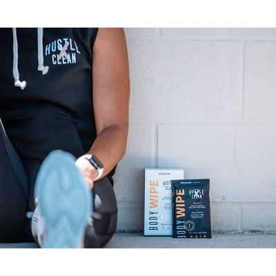 Hustle Clean Body Wipes 1pk/10pc: Hypoallergenic, Witch Hazel, Travel Size