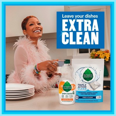 Seventh Generation Free & Clear Liquid Dish Soap - 19 fl oz: Hypoallergenic, Dissolves Food, Safe for Sensitive Skin
