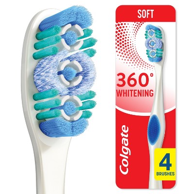 Colgate 360 Optic White Whitening Toothbrush - Soft - 4ct