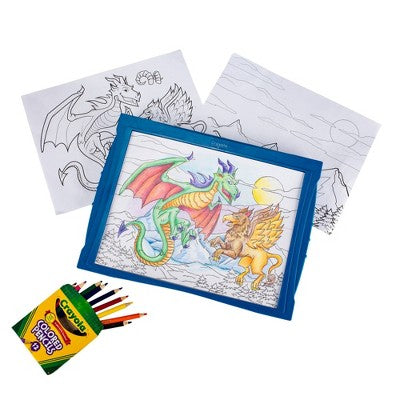 Crayola Light Up Tracing Pad Blue: Kids Drawing & Coloring Kit, Creative Activity, Includes 34 Pieces, Requires 3 AA Batteries