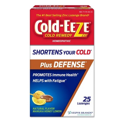 Cold-Eeze Plus Defense Manuka Honey Lemon Lozenges: Zinc Formula for Cold Relief, 25 Count