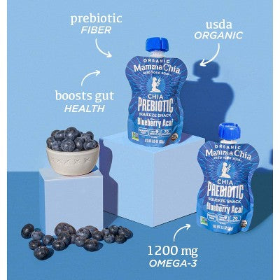 Mamma Chia Blueberry Acai Squeeze Vitality Snack Pouches - 14oz/4pk