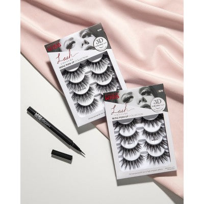 Kiss Lash Couture Triple Push-Up False Eyelashes - Robe Lashes - 4ct