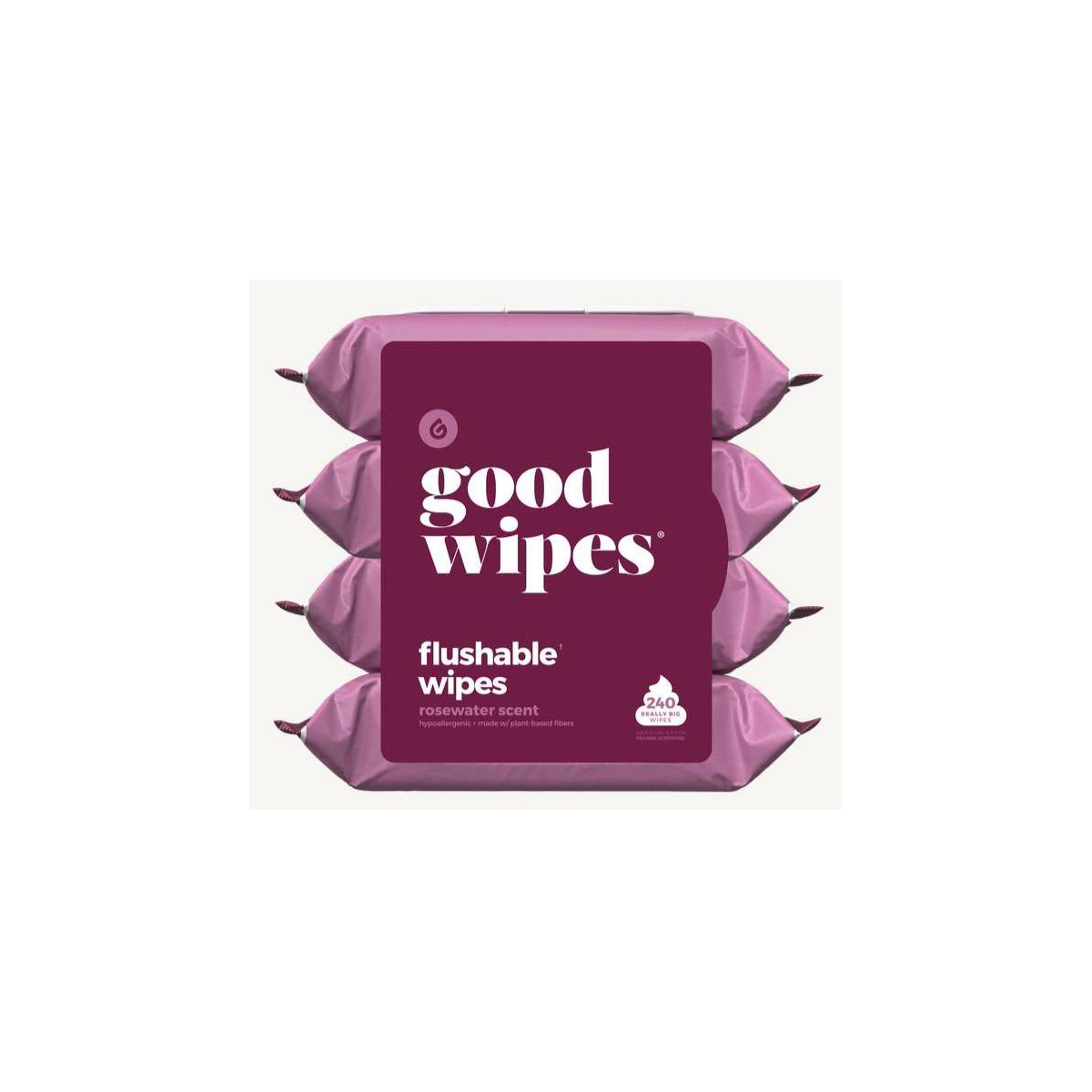 Goodwipes Rosewater Flushable Wipes - 4pk/60ct