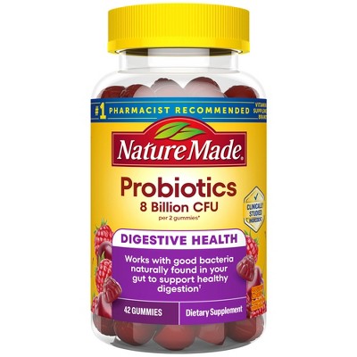 Nature Made Ultra Strength Digestive Probiotic Gummies for Women and Men - Raspberry & Cherry - 42ct
