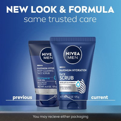 NIVEA Men Maximum Hydration Deep Cleaning Face Scrub with Aloe Vera - 4.4oz