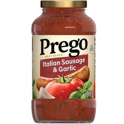 Prego Pasta Sauce Tomato Sauce with Italian Sausage & Garlic - 23.5oz: Gluten-Free, No Artificial Colors, No Artificial Flavors