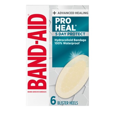 Band-Aid Brand Pro Heal 5 Day Protect Hydrocolloid Blister Adhesive Bandages - Waterproof - 6ct