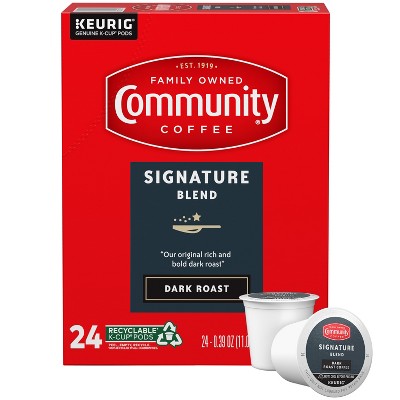 Community Coffee Dark Roast Single Serve Pods - 24ct