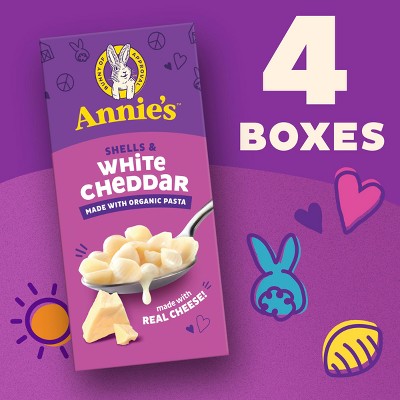 Annie's Organic Shells & White Cheddar Mac and Cheese - 24oz/4pk: No Artificial Flavors, No High Fructose Corn Syrup, No Added Sugar