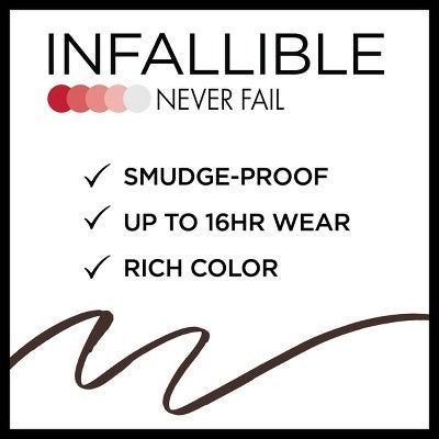 L'Oreal Paris Infallible Never Fail 16hr Eyeliner Pencil - Brown - 0.01 oz