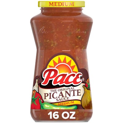 Pace Medium Picante Sauce 16oz: Gluten-Free, No Added Sugar, Vegan