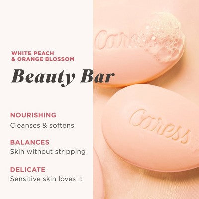 Caress Daily Silk White Peach & Orange Blossom Scent Bar Soap - 8pk - 3.75oz each