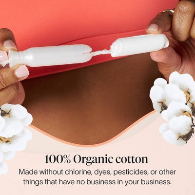 Cora Organic Cotton Tampons - Regular Absorbency - 32ct