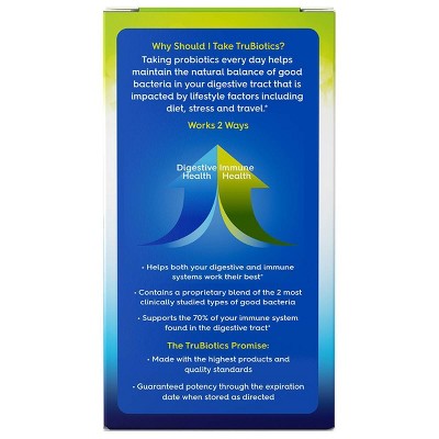TruBiotics Daily Probiotic Digestive + Immune Health Capsules - 30ct
