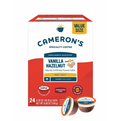 Cameron's Coffee Vanilla Hazelnut Light Roast Coffee Pods - 24ct