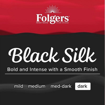 Folgers Black Silk Dark Roast Ground Coffee - 22.6oz