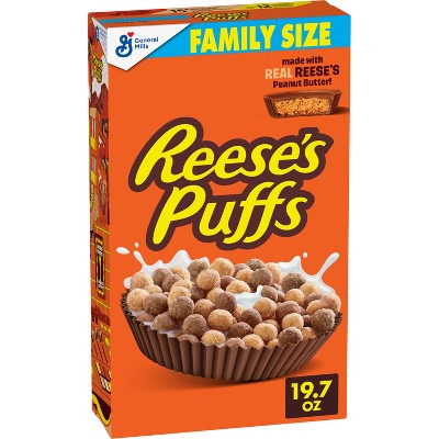 General Mills Size Reeses Puffs Cereal - 19.7oz: No High Fructose Corn Syrup, Whole Grain
