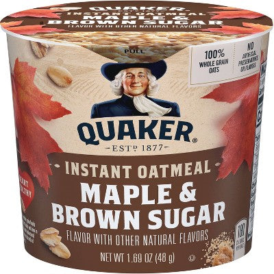 Quaker Express Maple Brown Sugar Oatmeal 1.69oz: No Artificial Preservatives, No Artificial Flavors
