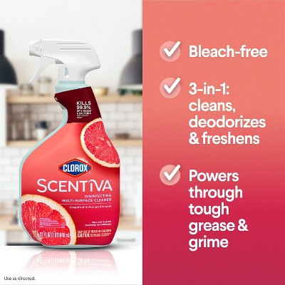 Clorox Scentiva Grapefruit & Orange Blossom Multi-Surface Spray - 32 fl oz: Liquid Cleaner, Disinfectant, Multipurpose Use