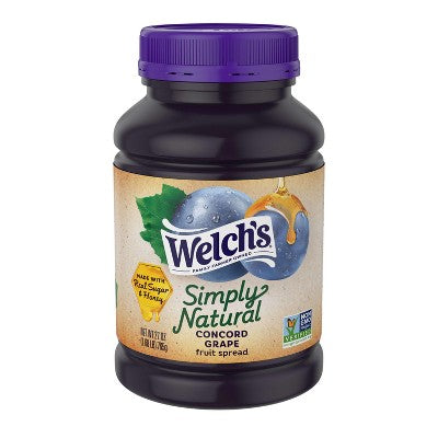 Welch's Concord Grape Spread - 27oz: No Artificial Colors, No Artificial Flavors, No Preservatives