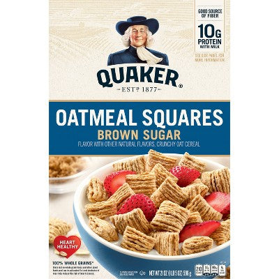 Quaker Oatmeal Squares Brown Sugar Breakfast Cereal - 21oz