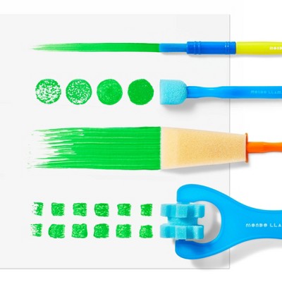 25pc Mixed Media Tools Set - Mondo Llama™: Artist Paint Brushes & Applicators, Nylon & Wood, Multicolor, 7" Length