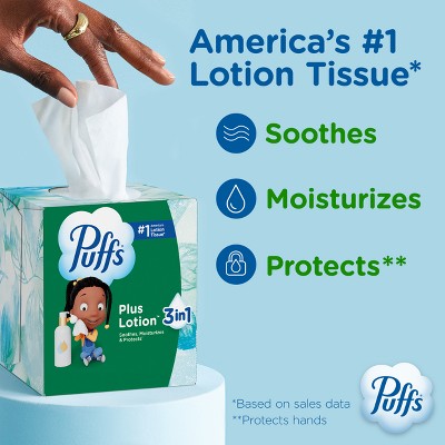 Puffs Plus Lotion Gentle & Soothing Facial Tissue