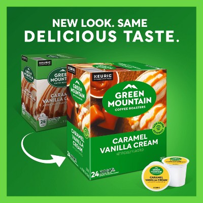 Green Mountain Caramel Vanilla Cream Flavored Keurig K-Cup Light Roast Coffee Pods - 24ct