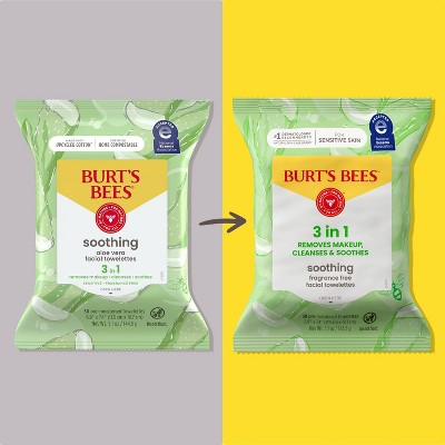 Burt's Bees Facial Cleansing Towelettes Unscented Makeup Remover Wipes - 30ct