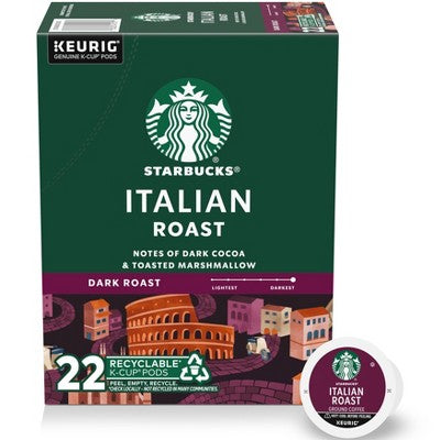 Starbucks Italian Blend Dark Roast Keurig K-Cup Coffee Pods - 22ct