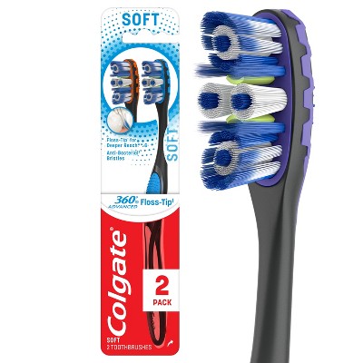 Colgate 360 Advanced Floss-Tip Manual Toothbrush - Soft