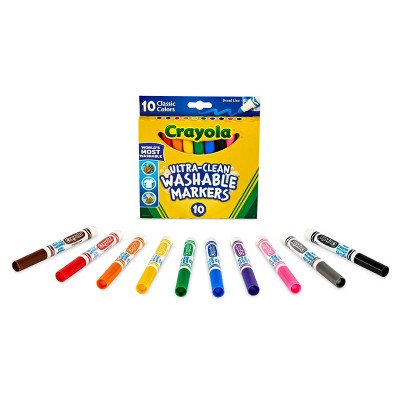Crayola 10ct Ultra Clean Washable Broad Line Markers, School Supplies for Kids, Art Classroom Must Haves, Coloring Gift, Ages 3+
