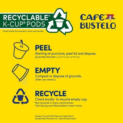 Cafe Bustelo Espresso Dark Roast Coffee  Pods - Keurig K-Cup Pods